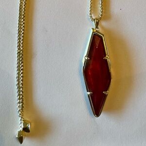 Kendra Scott Red Geometric Pendant Necklace - Limited Edition